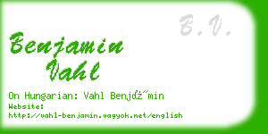 benjamin vahl business card